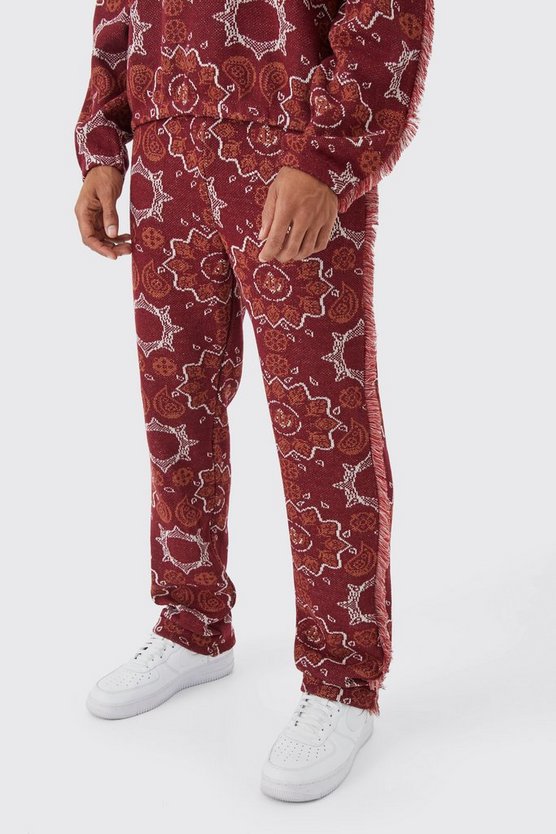 Jacquard-Jogginghose mit geteiltem Saum