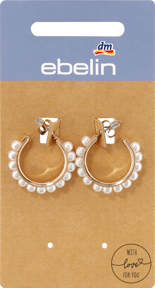 Creolen mit Perlen Gold-Optik, 2 St