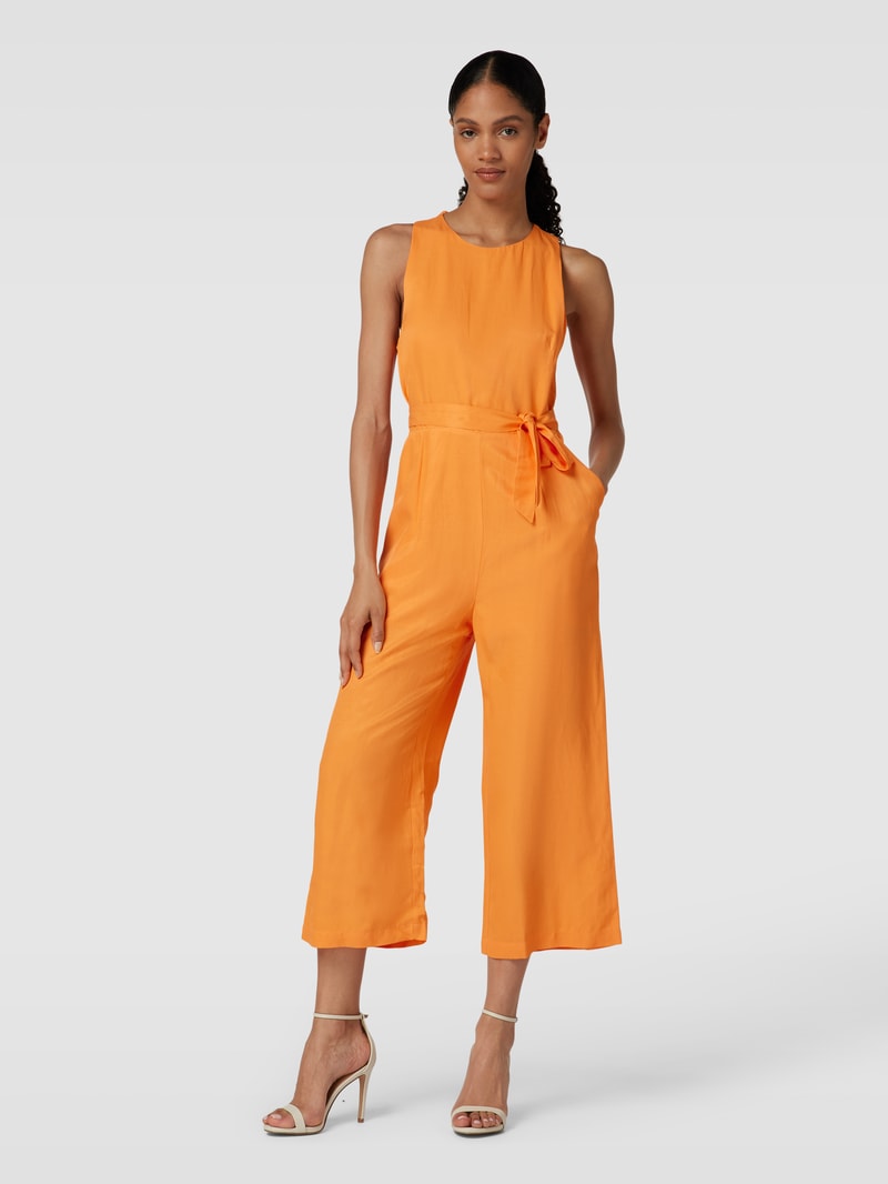 Jumpsuit aus Viskose-Mix mit Leinen-Anteil in orange