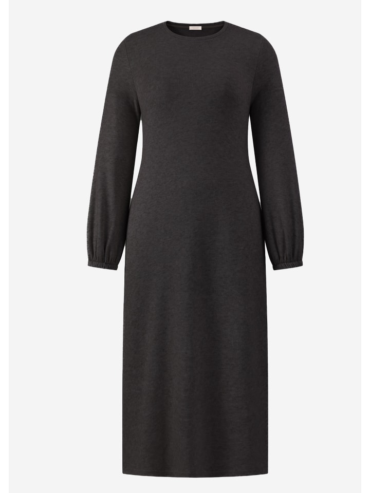 SASSYCLASSY Softes Jerseykleid in Midilänge in Schwarz günstig kaufen