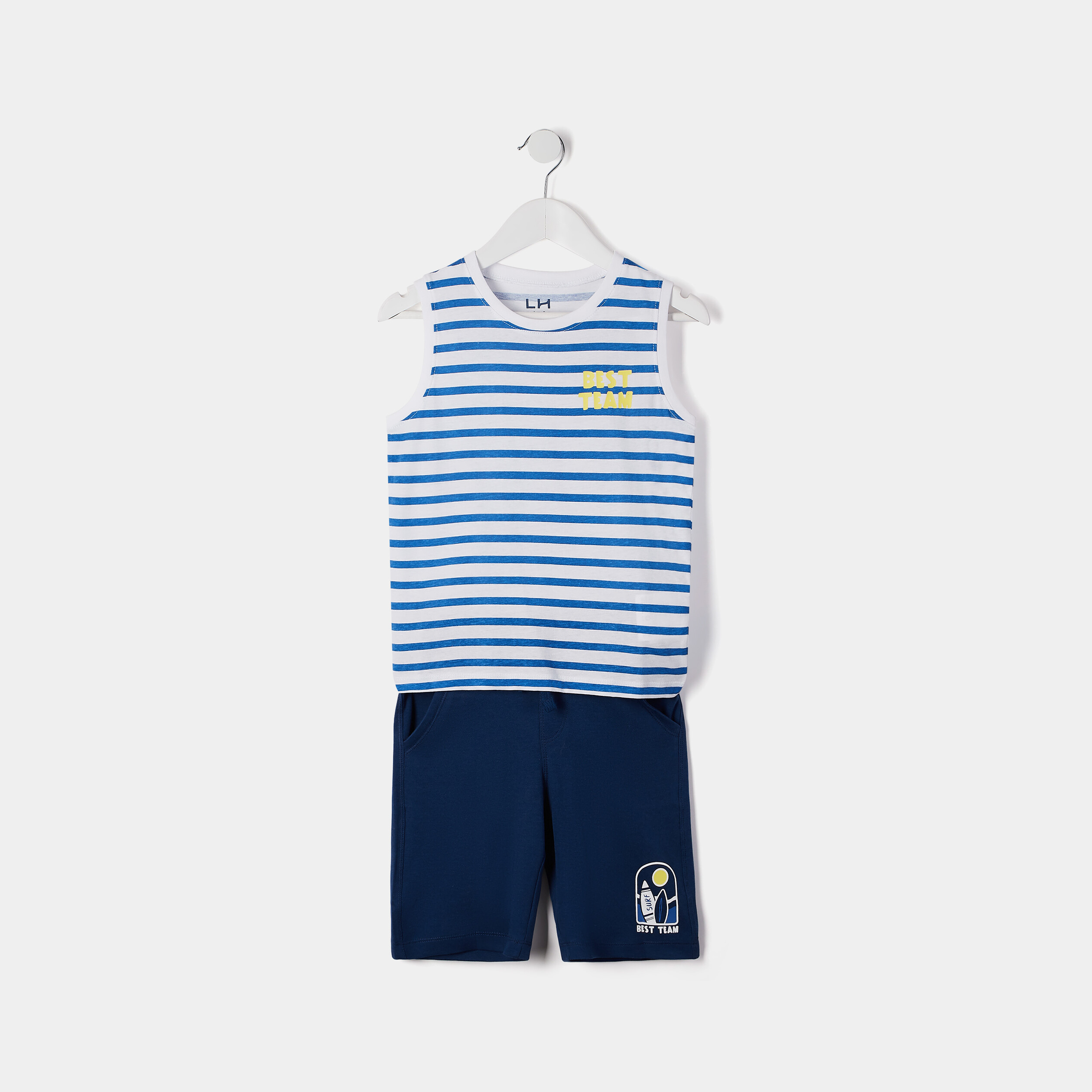 Ensemble 2 pièces short et débardeur bleu marine garçon | La Halle