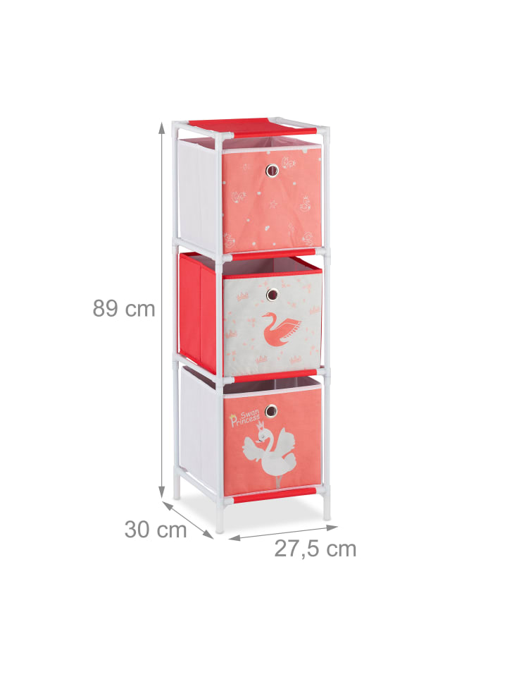 relaxdays Kinderregal Schwan in Weiß/Rot - (B)27,5 x (H)89 x (T)30 cm günstig kaufen onesize
