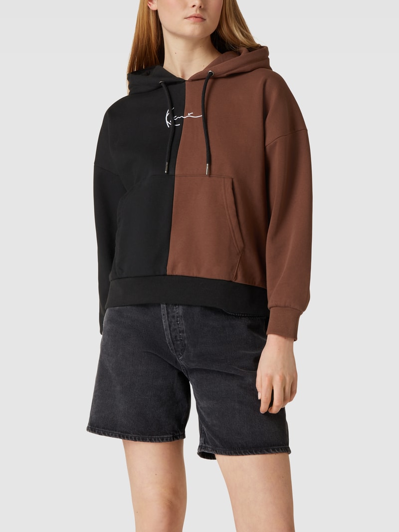 Hoodie mit Label-Stitching Modell 'SMALL SIGNATURE' in black
