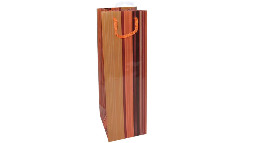 TRUBA Geschenktasche Flasche STREIFEN orange/gelb