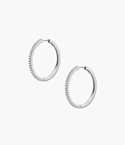 Fossil Creolen-Ohrringe Ellis Pavé Glitz Metall silberfarben