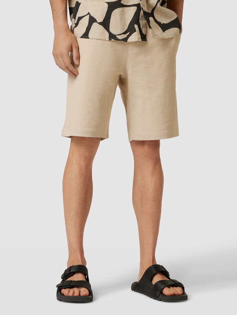 Shorts in unifarbenem Design Modell 'Waffle' in beige