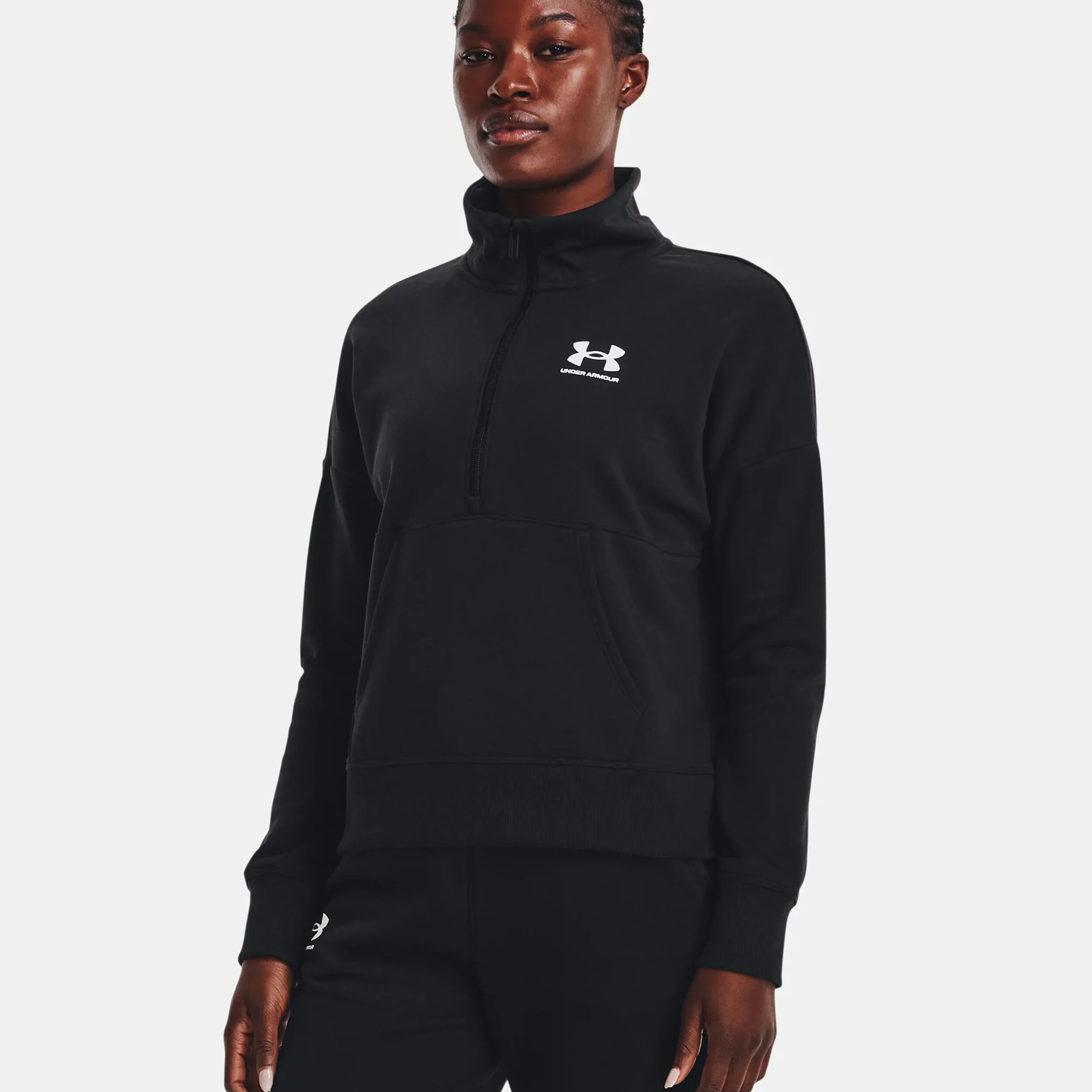 Rival Fleece 1/2 Zip Trainingsjacke Damen - Schwarz