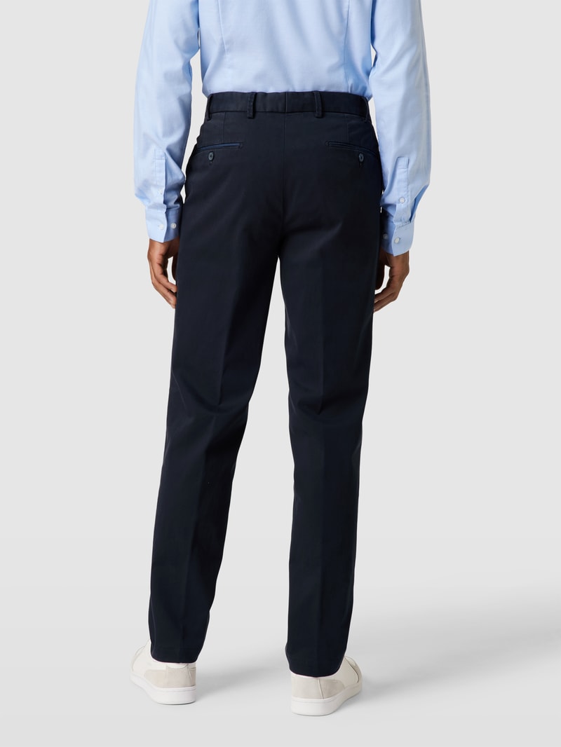 Regular Fit Chino mit Paspeltaschen Modell 'PEAKER' in marineblau