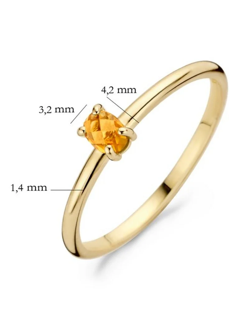 Anel Blush em ouro amarelo 14 quilates com citrino 1204YCI
