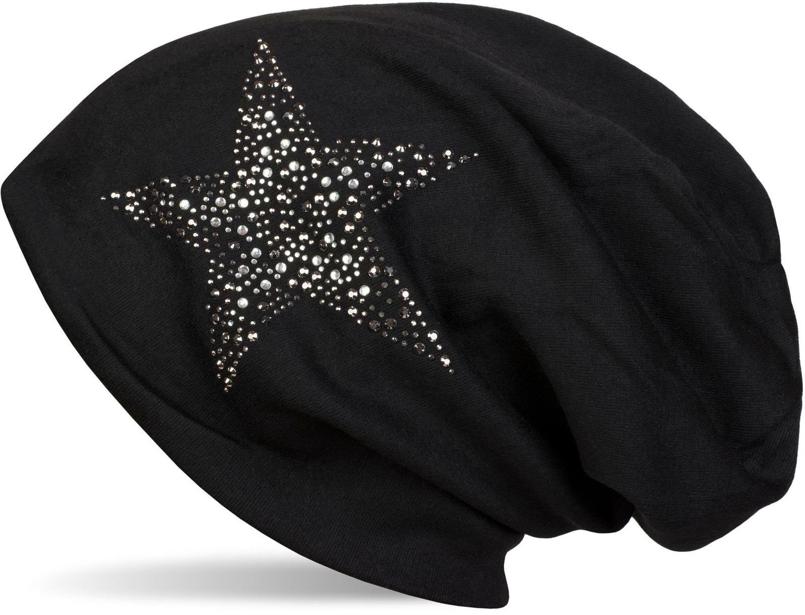 styleBREAKER Beanie (1-St) Beanie Mütze mit Strass Nieten Stern