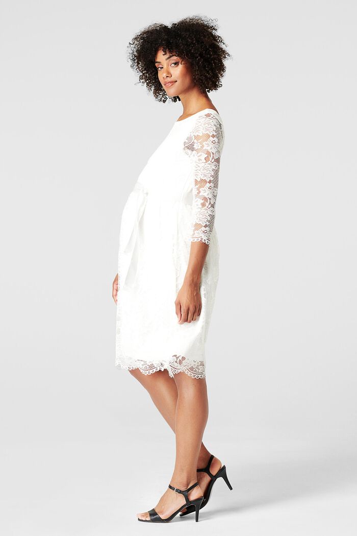 Florales Spitzenkleid mit Bindegürtel