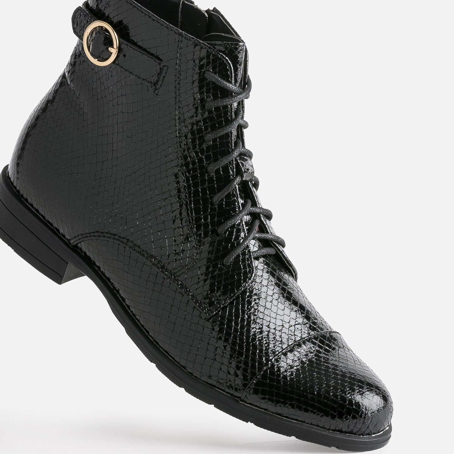 Bottine noire effet python