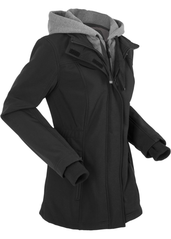 Softshell-Longjacke, 2 in 1-Optik