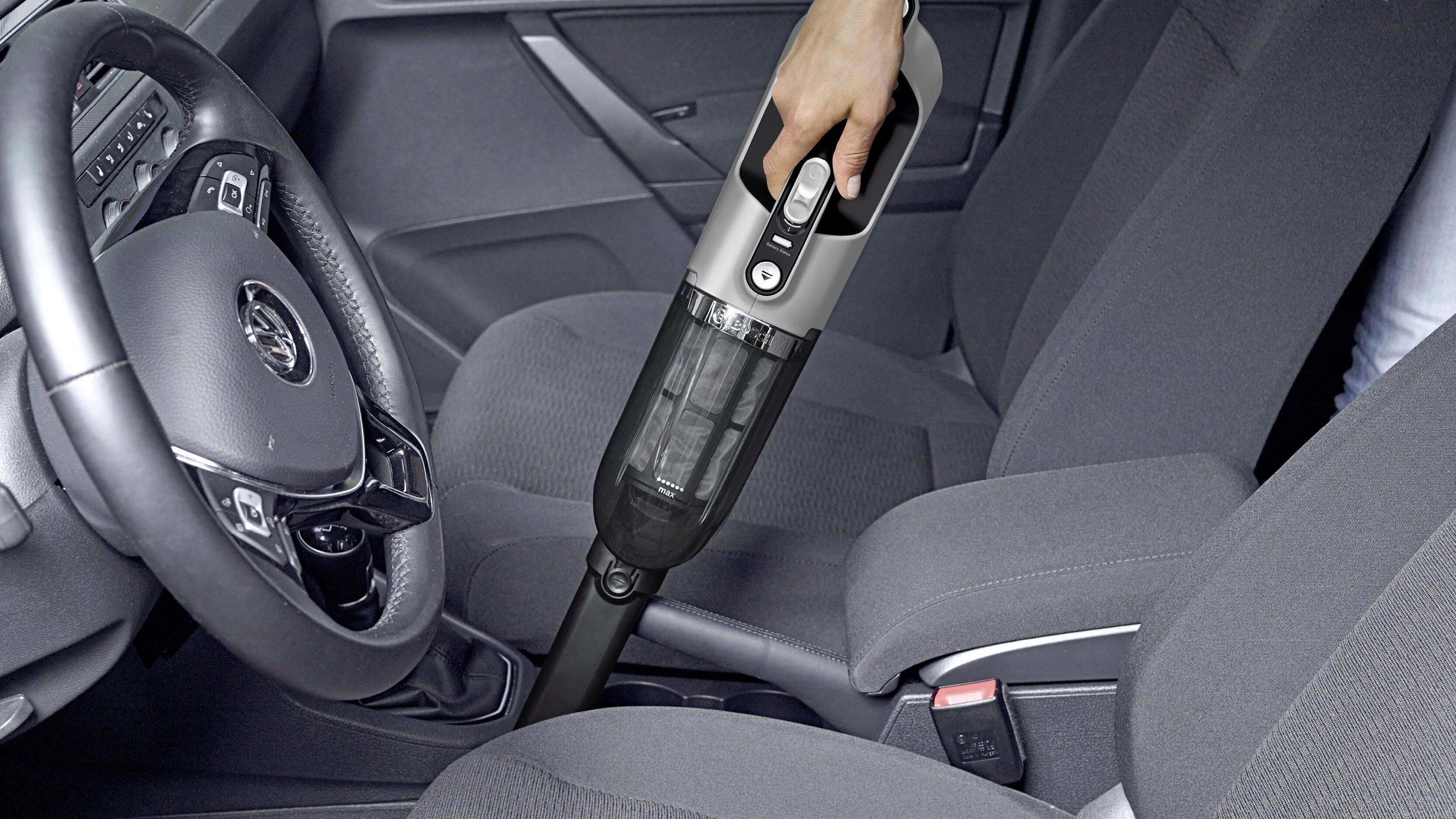 BOSCH Akku-Hand-und Stielstaubsauger Flexxo Serie 4 BBH3P2801, 28 V, Power Düse mit LED, beutellos, integriertes Zubehör, Schwarz