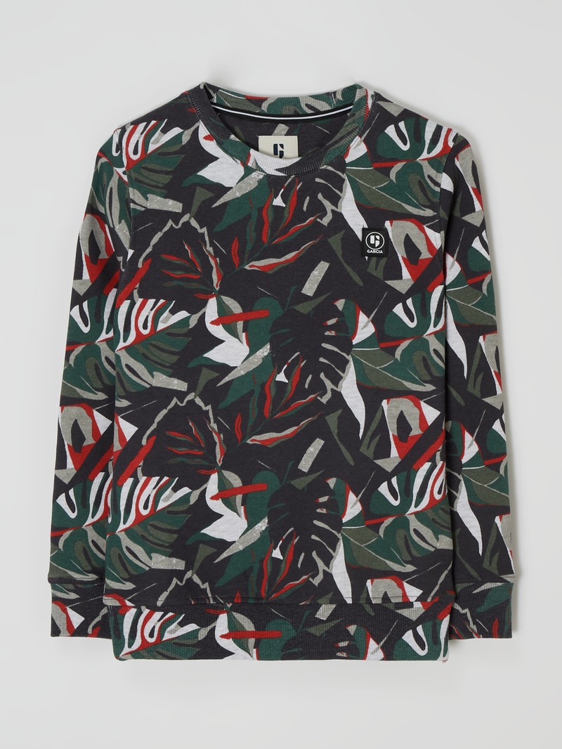 Sweatshirt mit Allover-Muster in dunkelgrau