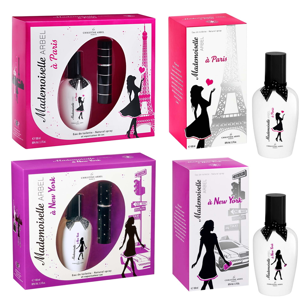 christine arbel COFFRET Mademoiselle ARBEL à New York EDT 100 ml + 1 vaporisateur de sac EAU DE TOILETTE