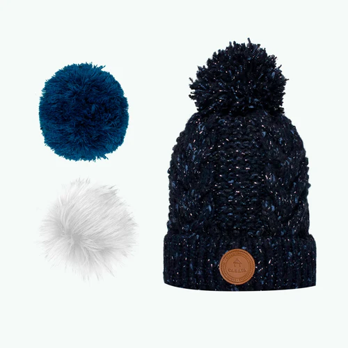 Brick Lane Navy Blue Beanie - Navy Blue Fleece
