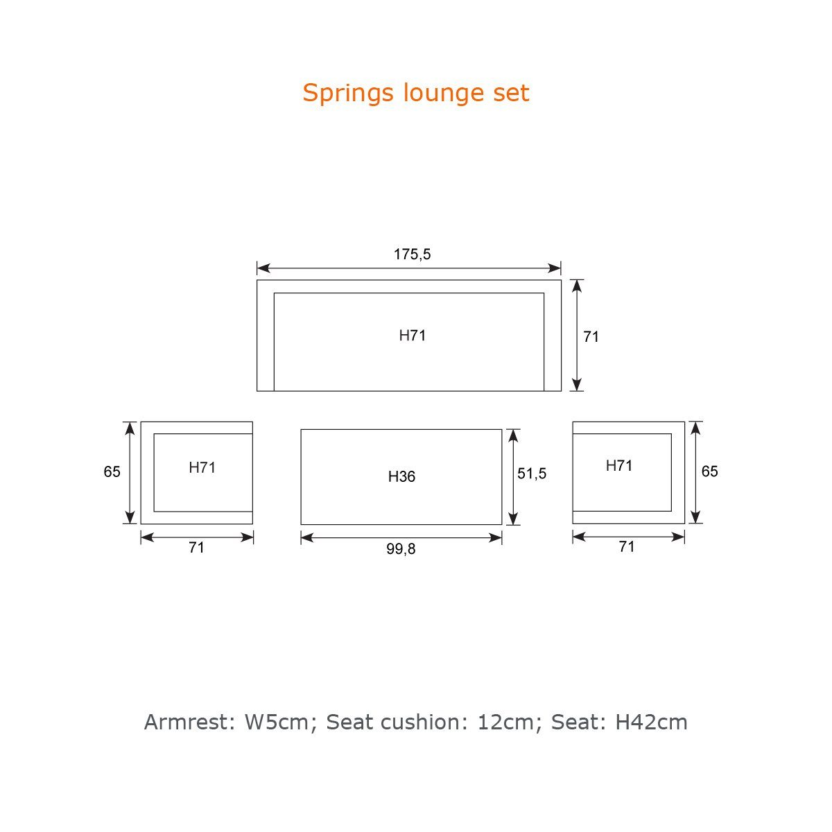 Garden Impressions Gartenlounge-Set Alu Lounge Set Springs Gartenmöbel Garnitur grau, inkl. Auflagen