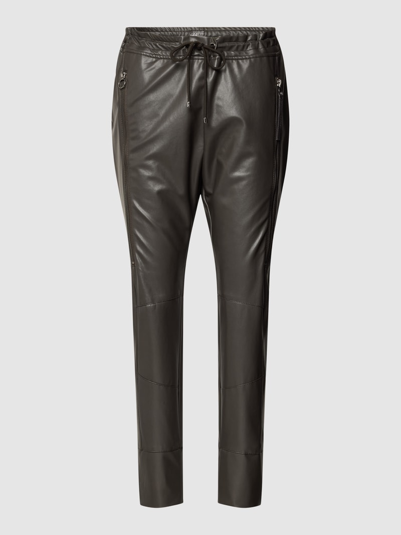 Jogpants in Leder-Optik Modell 'Future Vegan Leather' in dunkelbraun
