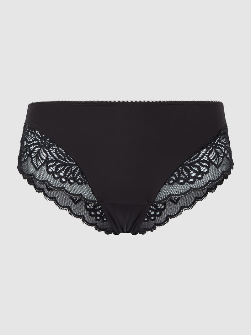 Slip mit Kontrastbesatz Modell 'Amourette' in schwarz