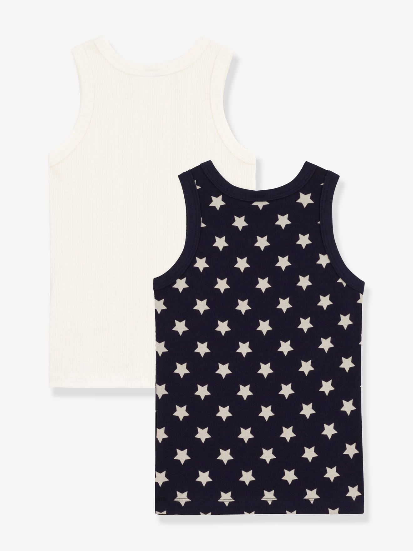 Lot de 2 débardeurs en coton bio PETIT BATEAU blanc