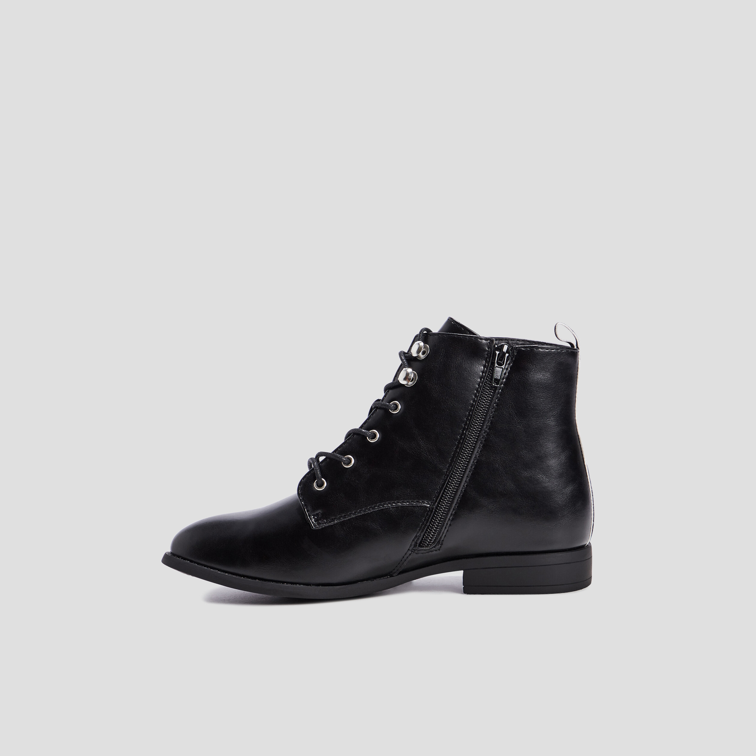 Bottines à talons plats noir femme | La Halle