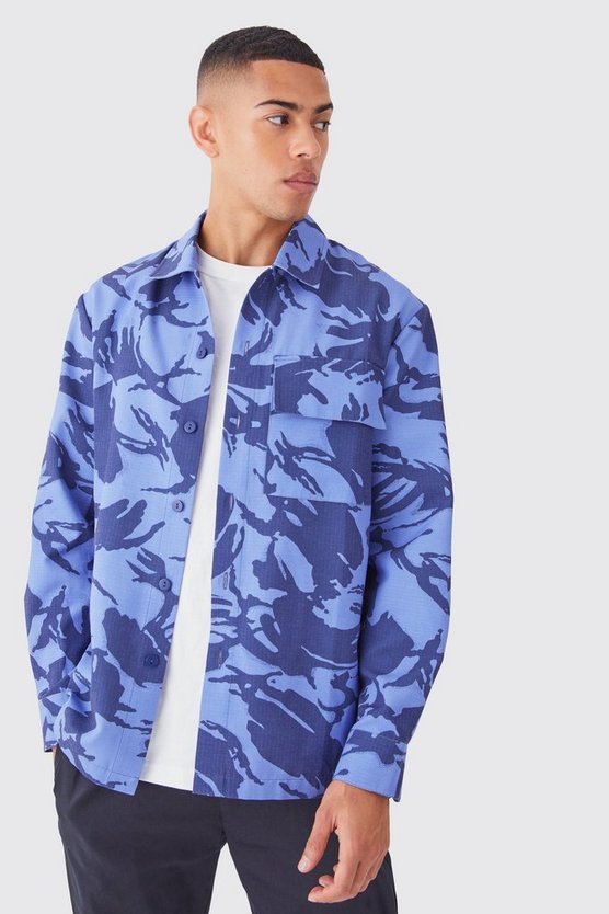 Langärmliges Camouflage Ripstop Overshirt