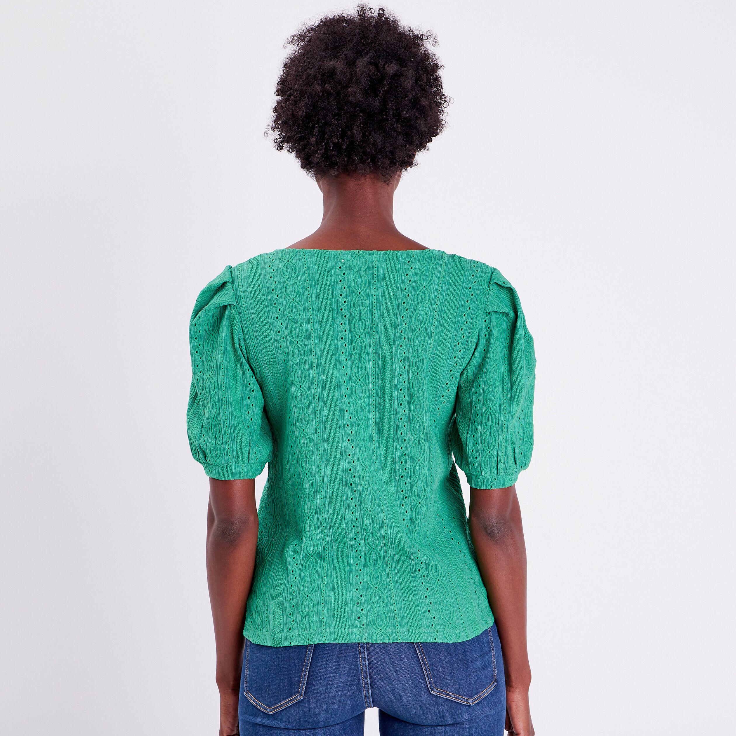 T-shirt manches courtes vert femme | Cache Cache