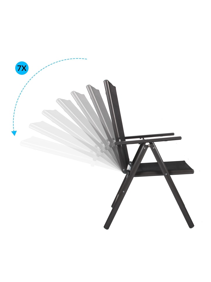 VCM  2er Set Alu Gartenstuhl Hochlehner Klappstuhl in Anthrazit günstig kaufen onesize