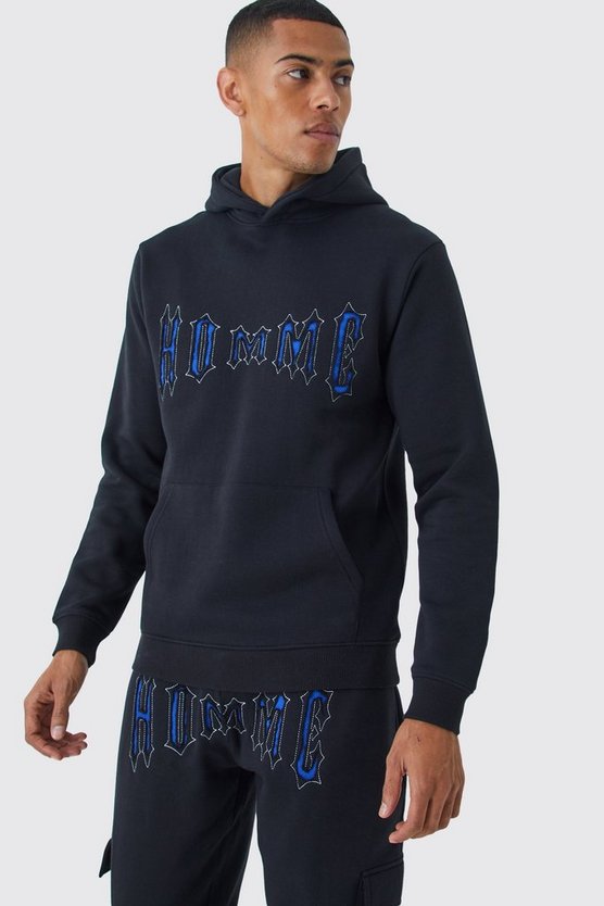 Slim-Fit Cargo-Trainingsanzug mit Homme Applikation