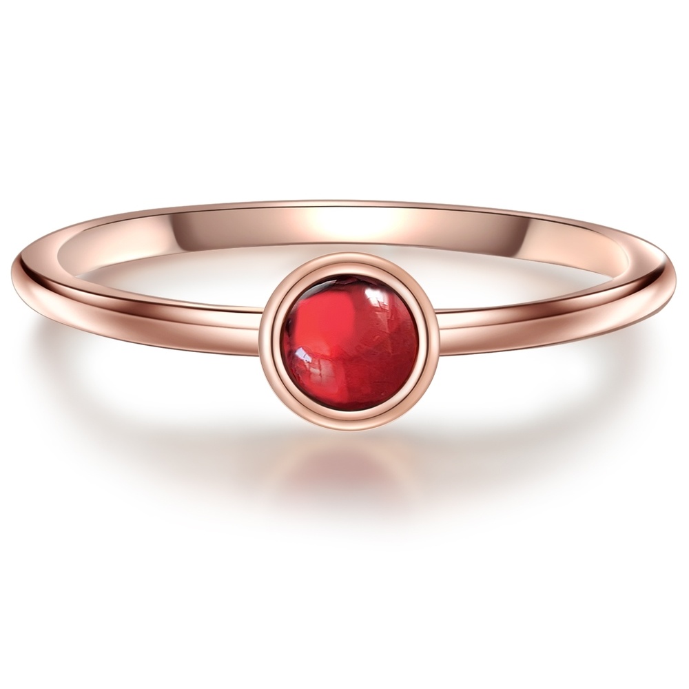 Glanzstücke München Bague en argent Argent sterling Grenat en Or rose Bague