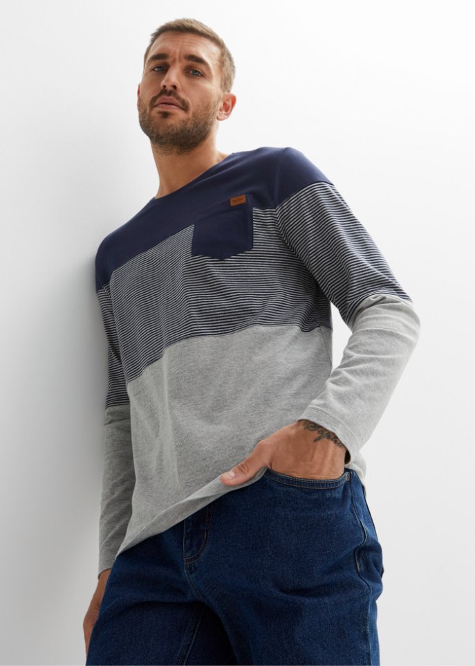 Langarmshirt mit Colourblocking