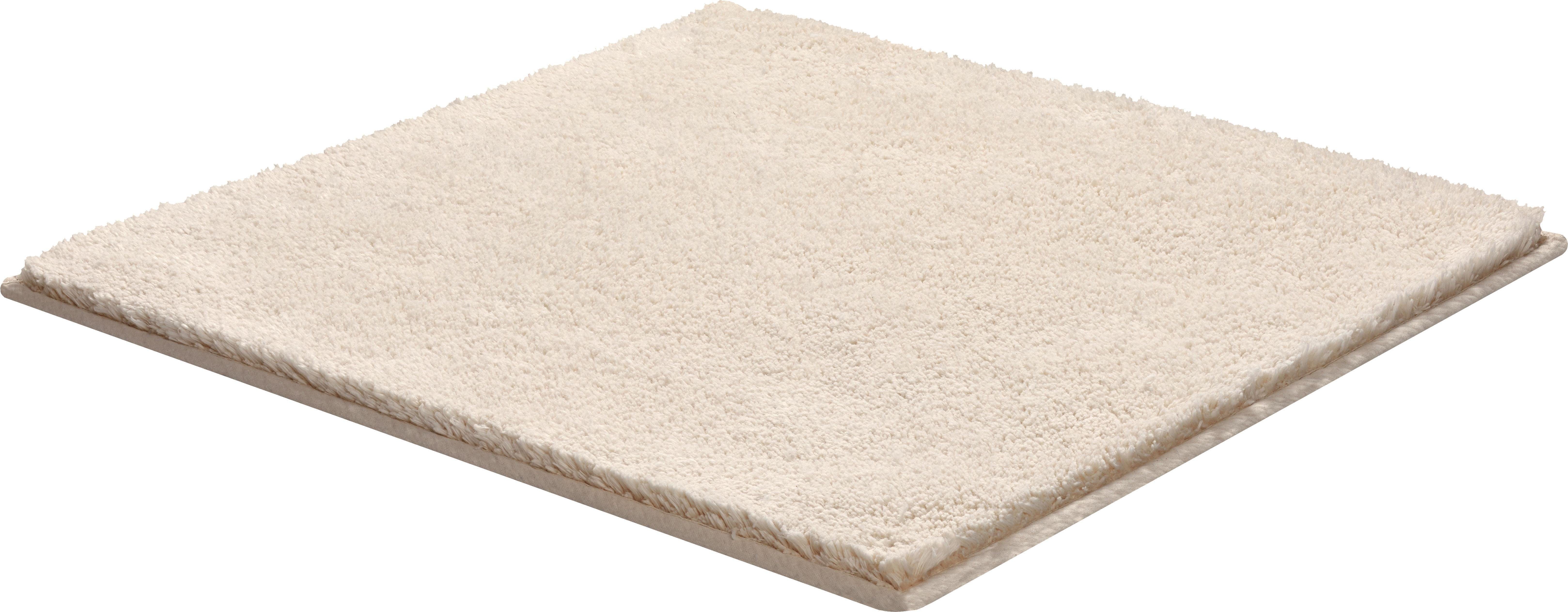 Badematte Marla Grund, Höhe 14 mm, rutschhemmend beschichtet, Baumwolle, quadratisch, Uni Farben, besonders feiner, flauschiger Flor
