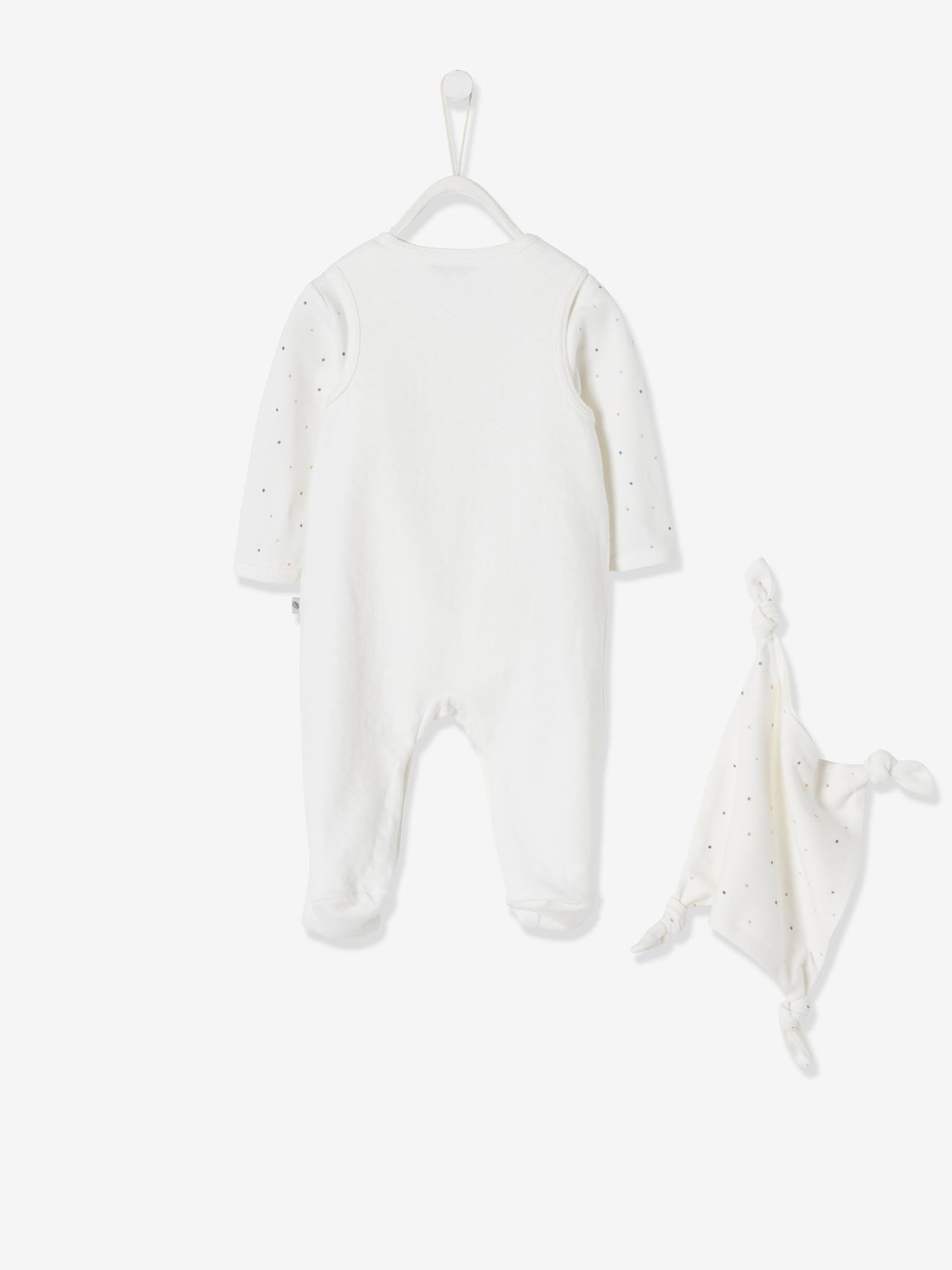 Vertbaudet 3-teiliges Baby Set LOVELY NATURE, Bio-Kollektion - wollweiß