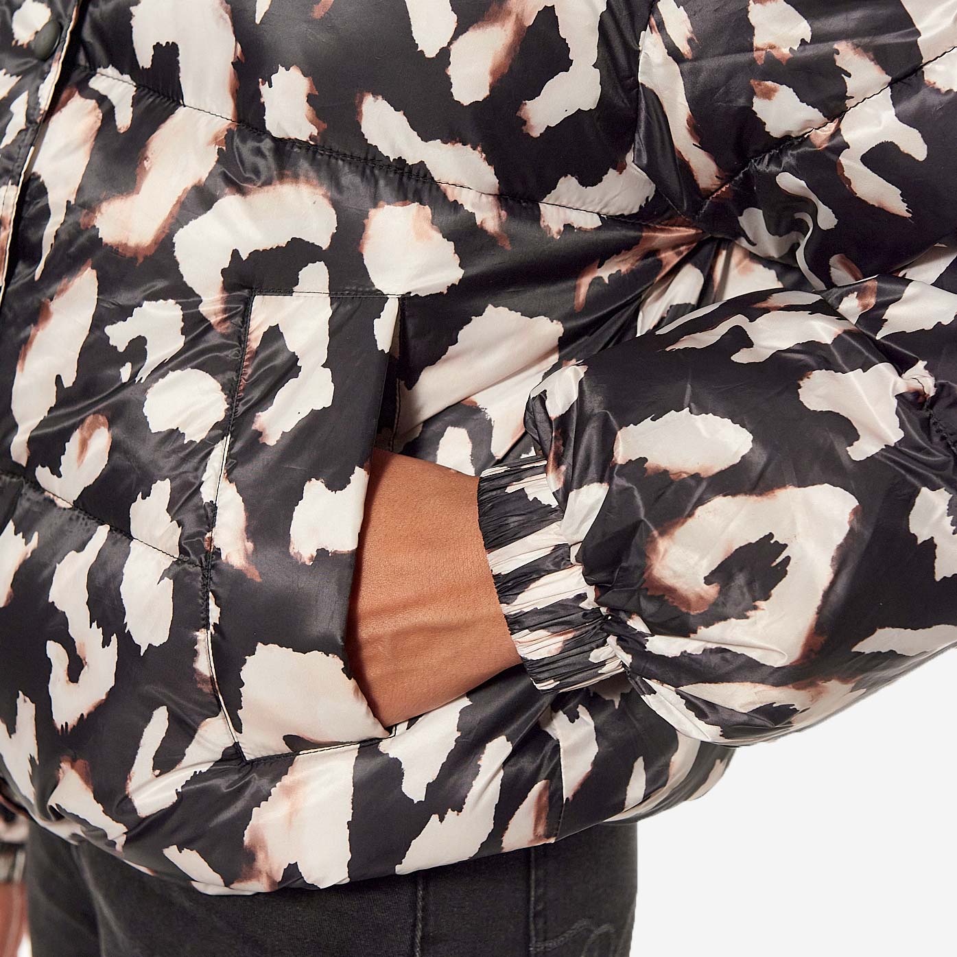 DAILY  Doudoune noire et beige Femme