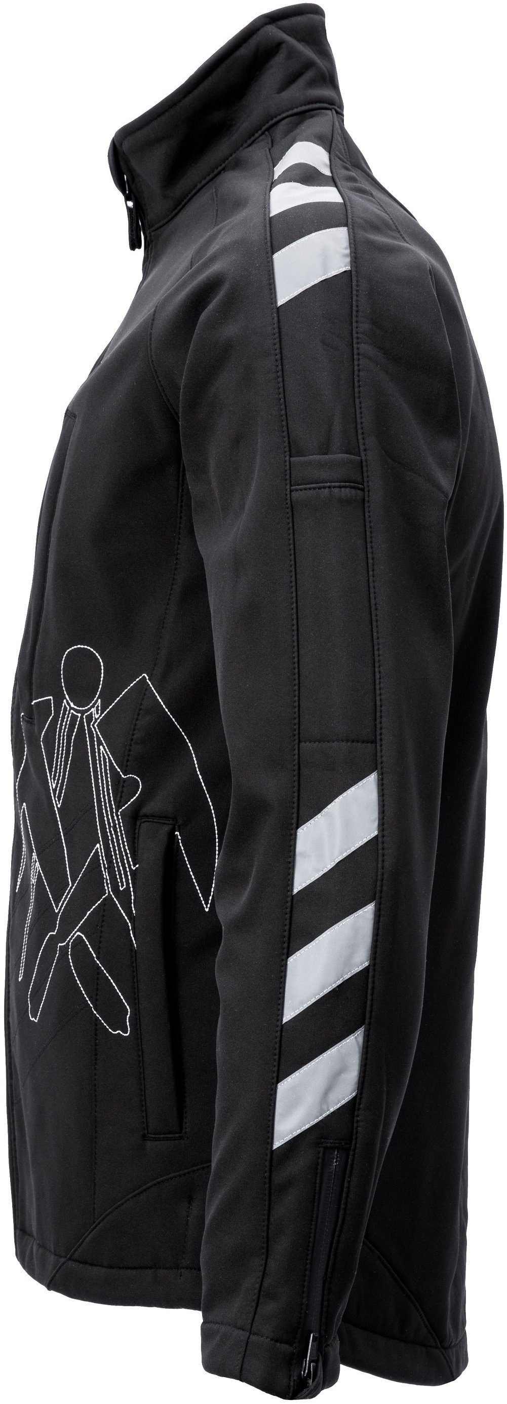 JOB Arbeitsjacke Dachdecker-Sommer-Soft Shell Jacke schwarz winddicht, wasserabweisend, Stretch