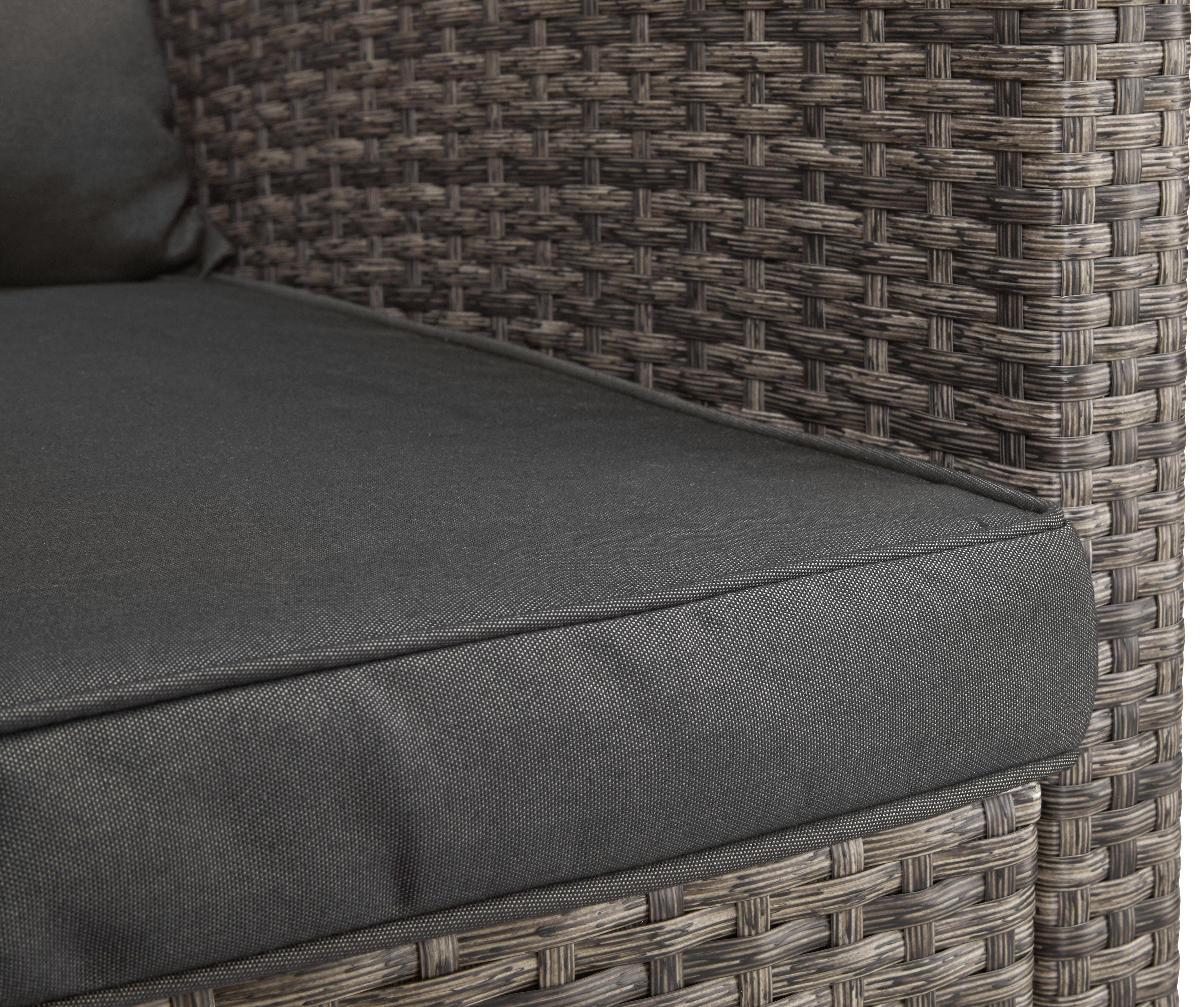 KONIFERA Gartenlounge-Set Keros Premium, (20-tlg), Ecklounge, 2 Hocker, Sessel, Tisch, Polyrattan