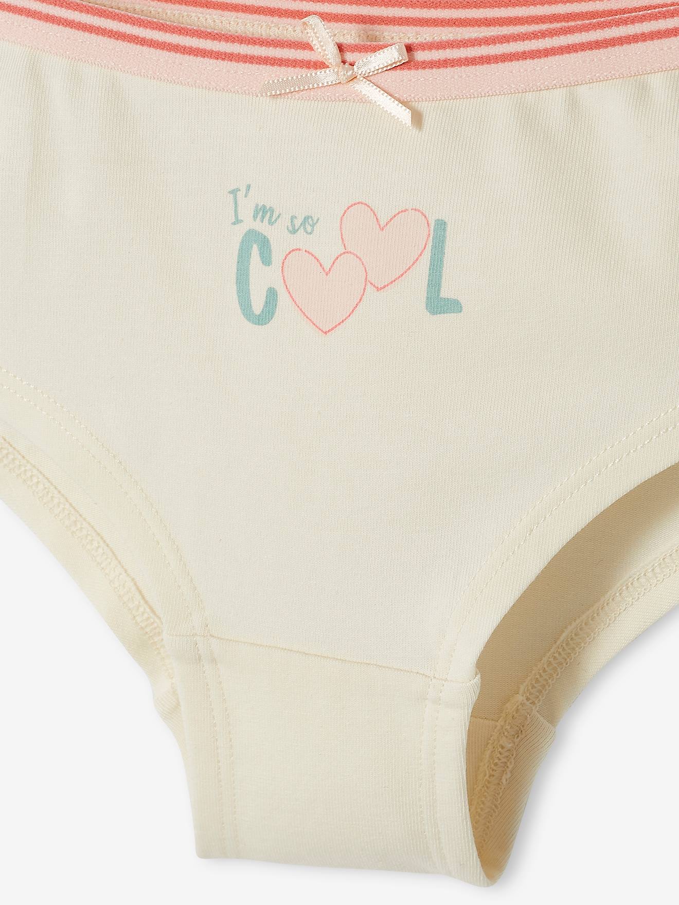 Lot de 5 shorties coeurs fille lot rose et blanc