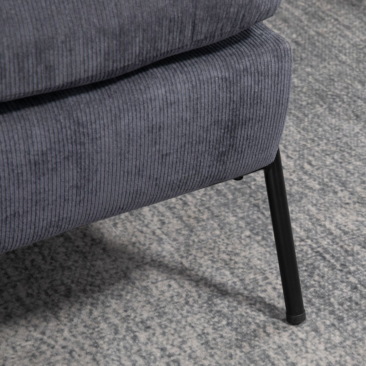 HOMCOM Ohrensessel mit Hocker, Relaxsessel mit neigbarer Rückenlehne, Grau
