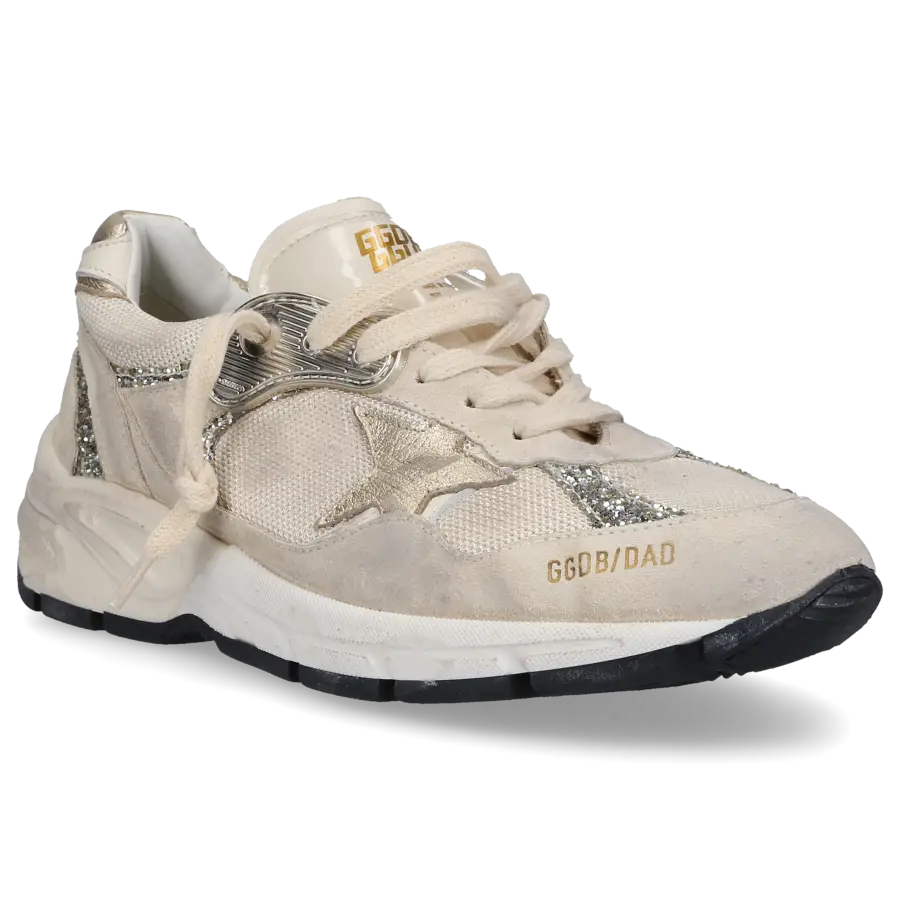 Golden Goose - Damenschuhe RUNNING DAD Kalbsleder Textil - beige