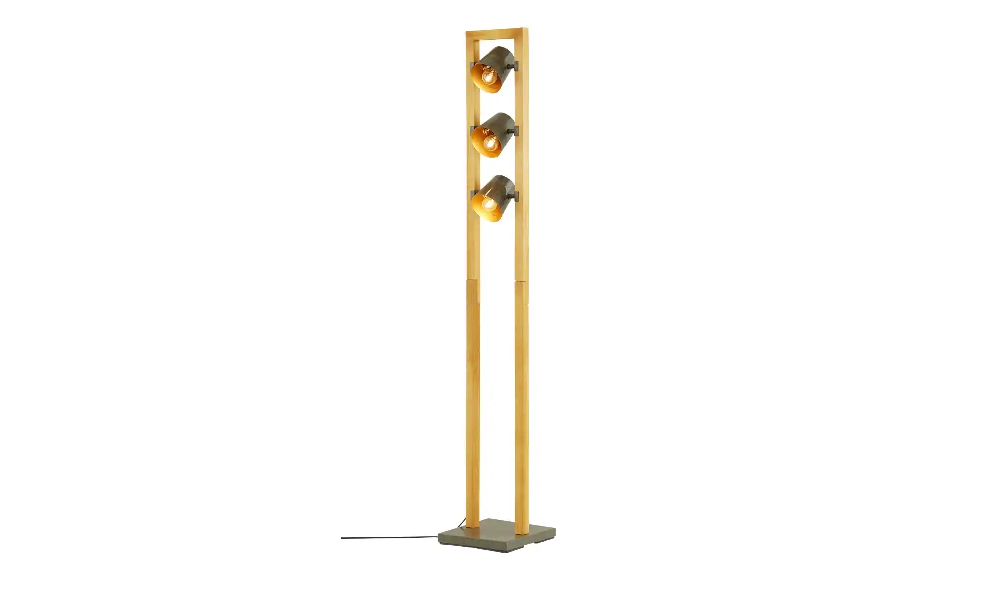 Trio Stehleuchte, 4-flammig, Nickel antik/Pinienholz