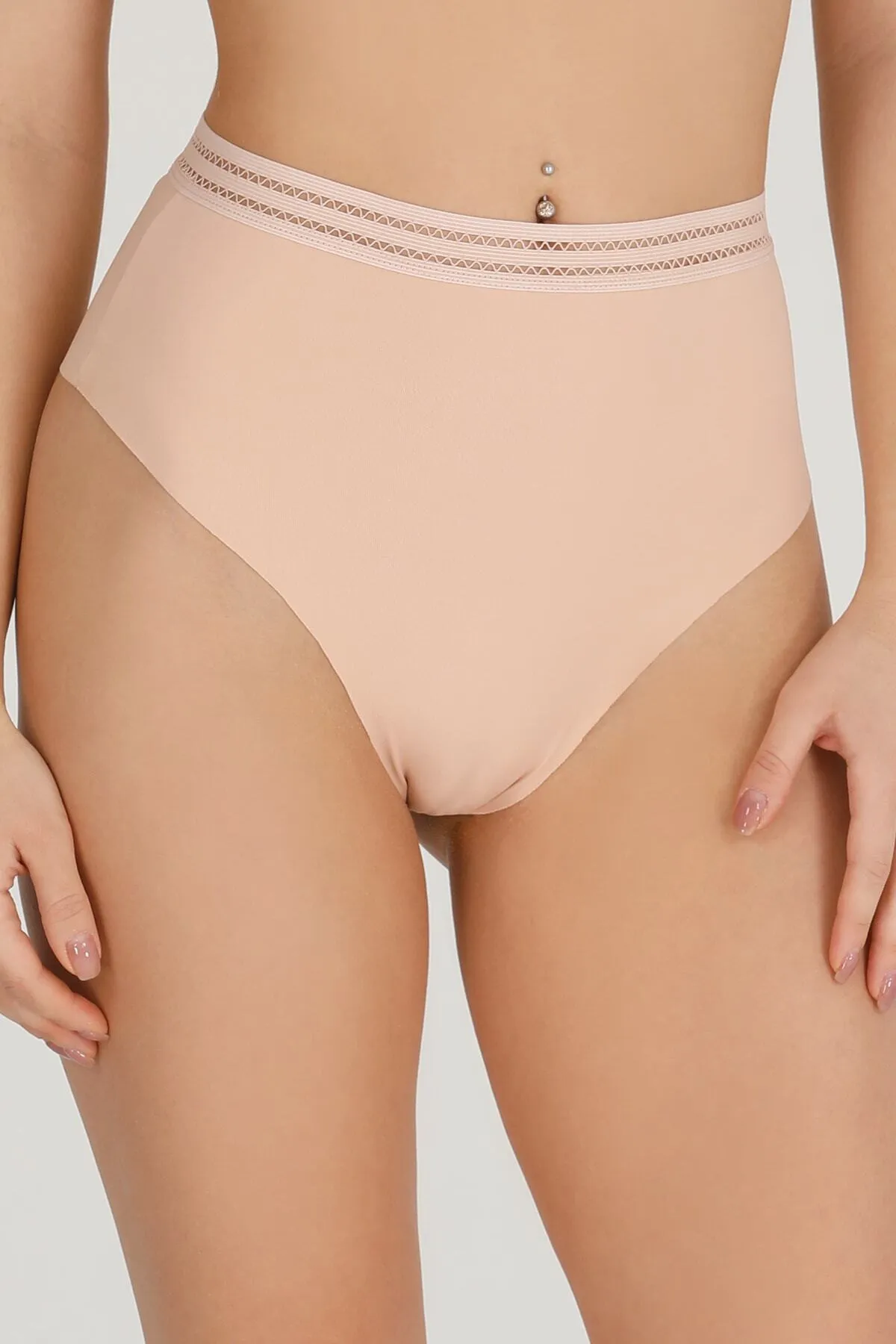 Sensu  Damen - High Waist Laser Cut Tanga Höschen 3er-Set gemischt - Kts2026