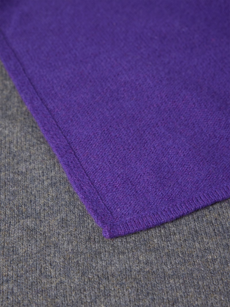 Schal aus Wolle in Two-Tone-Machart in anthrazit meliert