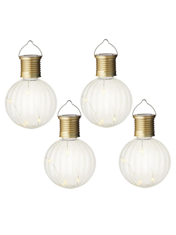 MARELIDA 4er Set LED Solar Glühbirne GLOW H: 11cm in transparent günstig kaufen onesize