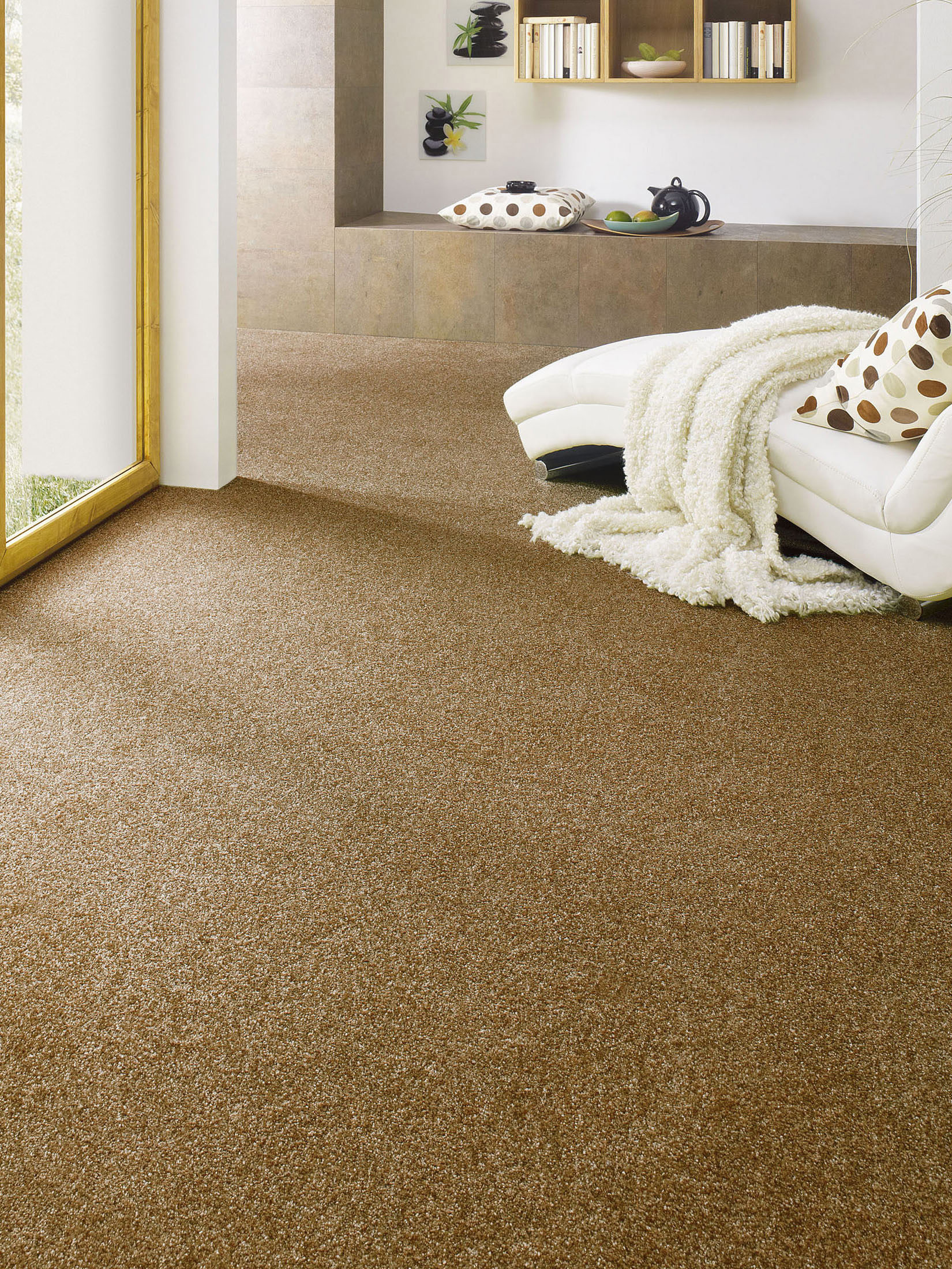 Green Line Velours-Teppichboden, Ivory