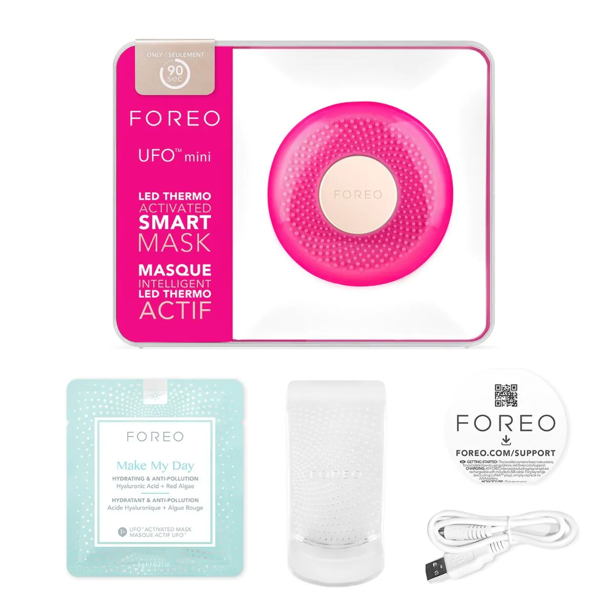 Foreo Ufo Mini uređaj za maske od platna, boja fuksije