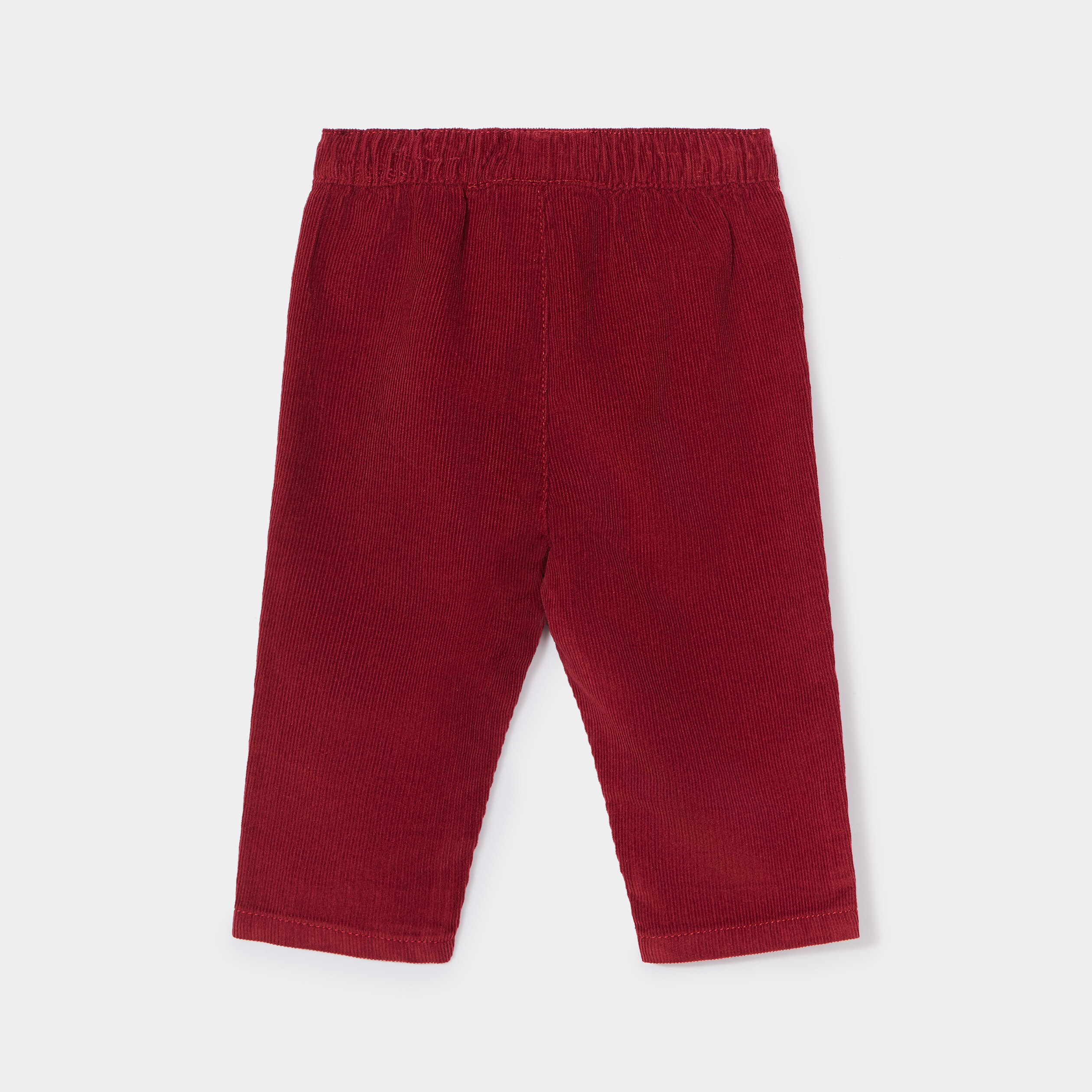 Pantalon velours 2 poches côtelé coton rouge foncé bébé garçon | La Halle