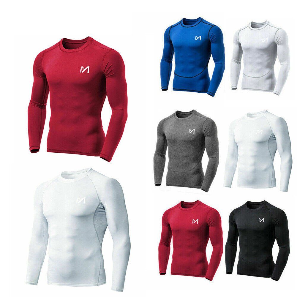 MEETYOO Funktionsshirt Herren Compression Langarmshirt (Muskelshirt, Sport Laufshirt Tights Tops) Kompressionsshirt Running Tops