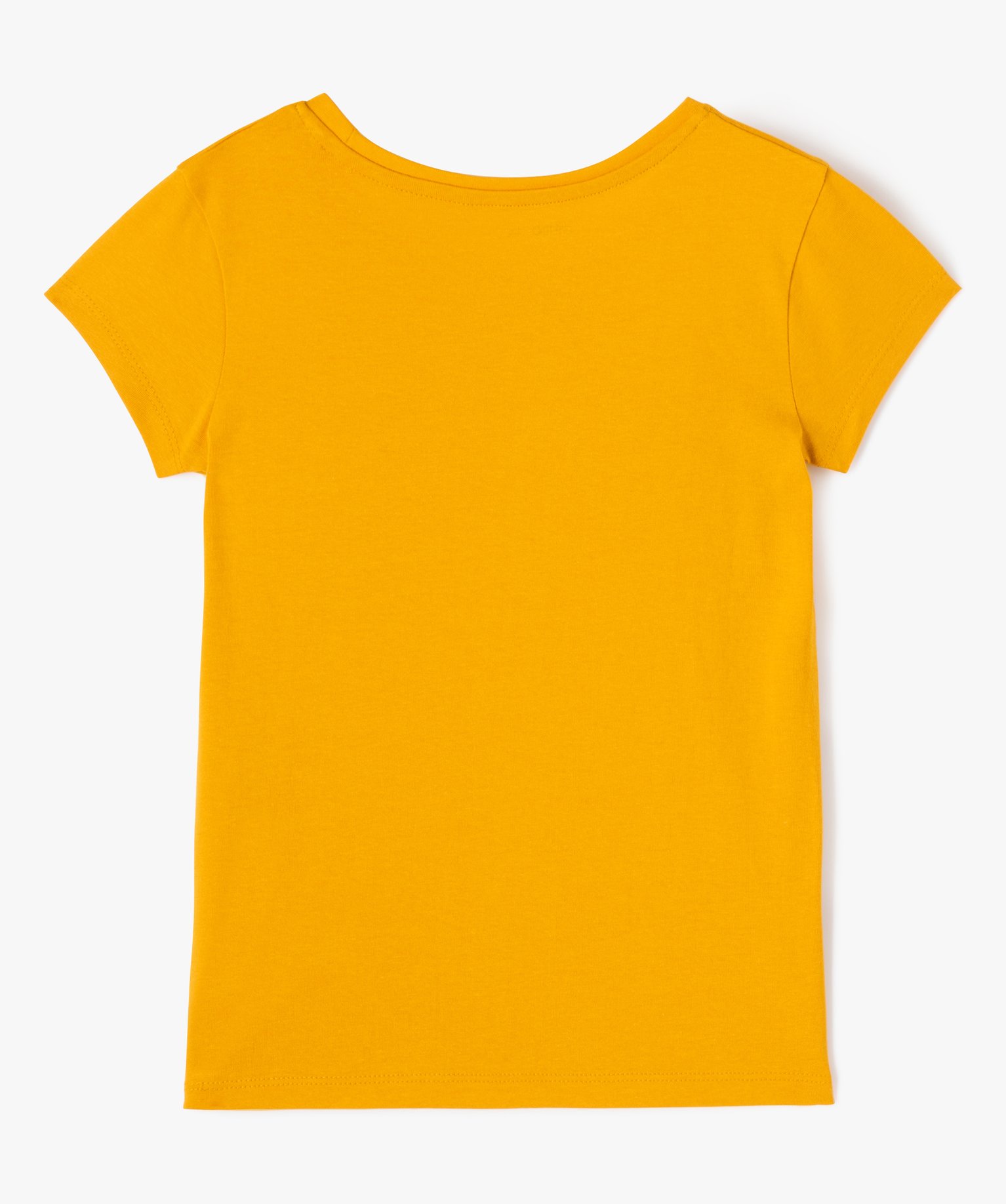 Tee-shirt à manches ultra courtes avec motif girly fille jaune | GEMO