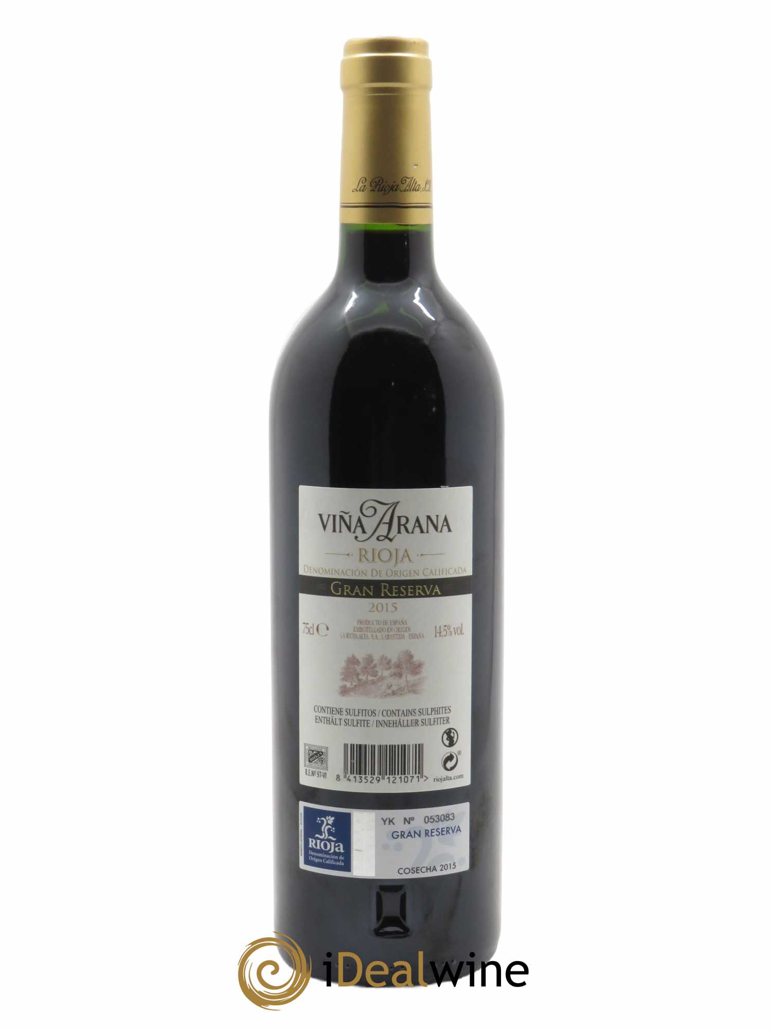 Rioja DOCa Vina Arana Gran Reserva La Rioja Alta  2015 - Lot de 1 Bouteille